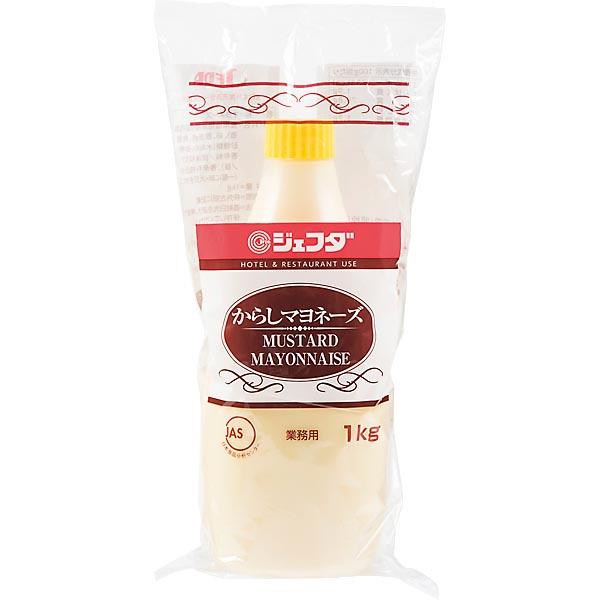 からし入りのマヨネーズです。全卵を使用し、和風酢のコクを活かしたまろやかなマヨネーズに、ピリッとしたからしの風味を効かせました。サンドイッチやサラダのアクセントに最適です。天然からしのみを使用し後ひく辛さが特長です。内容量：１ｋｇ【普通便】