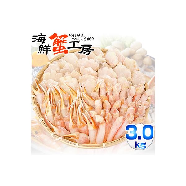 ズワイガニ カニ爪 爪下 肩肉 ダキ 特盛 福袋 3kg かに鍋 しゃぶしゃぶ用 お取り寄せ グルメ ギフト セット 送料無料 ポイント利用 爆買