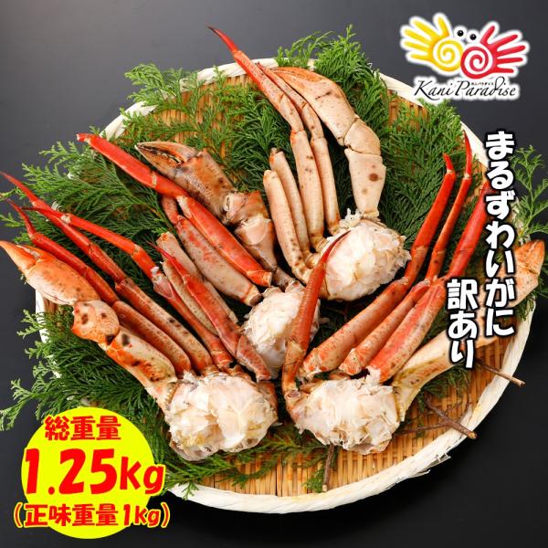 まるずわいがに 総重量1.25kg ( 正味重量1kg ) 訳あり ボイル 贈り物 バレンタイン お取り寄せ 冬ギフト