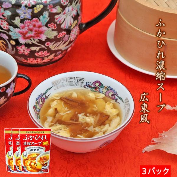 気仙沼ほてい ふかひれ濃縮スープ 広東風 200g×3パック ポイント消化 贈り物 バレンタイン お取り寄せ 冬ギフト