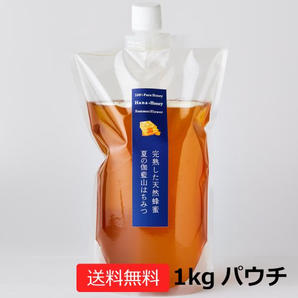 お得用の１ｋｇパウチ登場！詰め替え用としてご検討ください。【賞味期限】　到着後500日保証【内容量】　　1000ｇ×１本【原材料名】　はちみつ（愛媛産）【採蜜地】　愛媛県佐田岬半島【保存方法】　常温保存。夏はやや涼しい場所で保存してください...