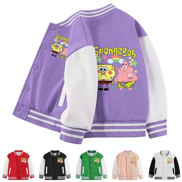 スポンジボブ スタジャン コットン 子供服 スカジャン キッズ 男の子女の子 アウター ジップアップ ジャケット ブルゾンジャンパー  春秋 おしゃれ カジュアル