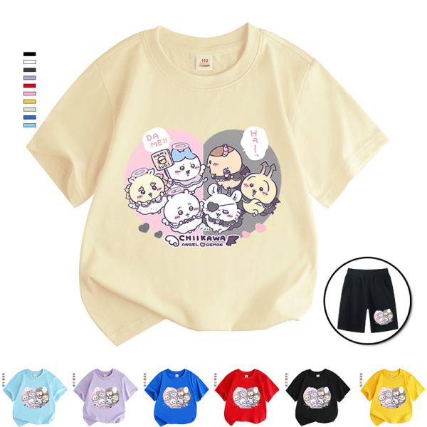 なんか小さくてかわいいやつ ちいかわ うさぎ ハチワレ女の子 Tシャツ お揃い ペア 半袖シャツ 服 tシャツ レディース カットソー ギフト ゆったり ルームウェア