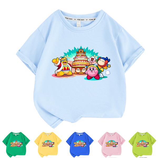 星のカービィ 子供服 半袖 Tシャツ バイカラー 通気性 肌着 柔らかい 100%綿 丸首 男の子 女の子 子ども服 小学生 トップス