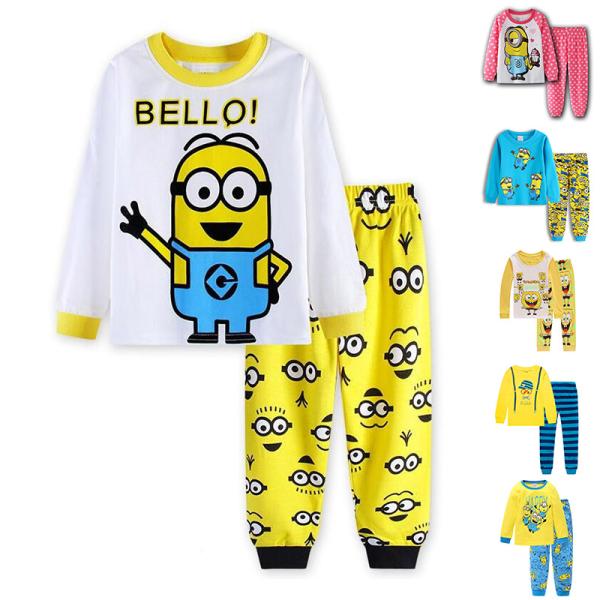 スポンジボブ Tシャツ パジャマ 長袖 長ズポン 上下セット ジュニア 子供服 ルームウエア 女の子 男の子 春夏 薄手綿 可愛い  半袖 ミニオン キッズ 子ども