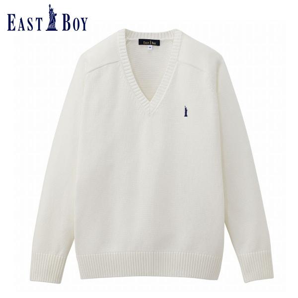 イーストボーイ セーター プルオーバー スクールセーター 女子 綿 コットン 通年 ネイビー ベージュ ホワイト グレー 制服 学生 Eastboy カンコーショップ原宿 通販 Paypayモール