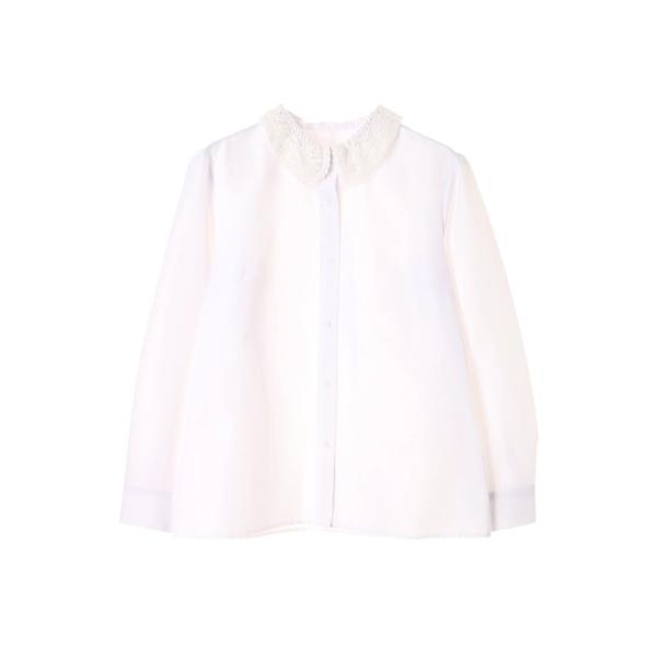 【アウトレット70%OFF】 制服 シャツ ブラウス スクールシャツ レース衿 長袖 女子 学生 通学 高校 中学 なんちゃって制服 83A40000