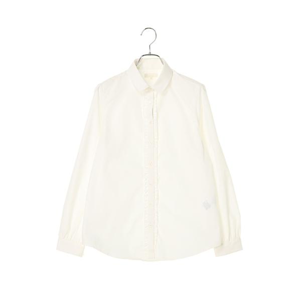 【アウトレット70%OFF】 制服 シャツ ブラウス スクールシャツ フリル付 女子 学生 通学 高校 中学 なんちゃって制服 A40010