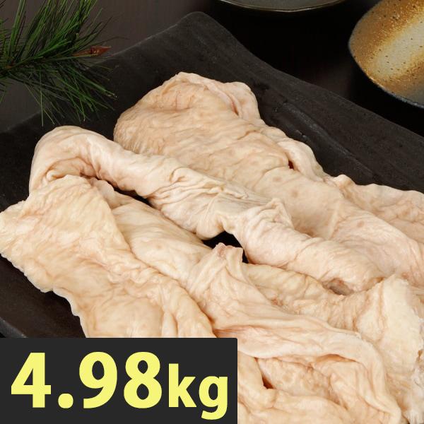 名称豚テッポウ（直腸）原材料名豚直腸内容量約4.98kg賞味期限別途記載保存方法冷凍(-18℃以下)保存原産国名アメリカ産：産地は仕入れ状況により異なる場合があります。特徴プルプルっとしていてやわらかく、大腸の中では最も厚みがあり、脂が乗っ...