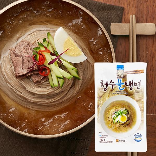 名称チョンス冷麺原材料名麺：小麦粉、そば粉、サツマイモでん粉、食塩、かんすい、調味料（アミノ酸等）スープ：水、砂糖、果糖、食塩、トンチミエキス、牛骨エキス、酢、醤油、酸味料、香料、調味料（核酸）（原材料の一部に小麦、大豆、牛肉、りんごを含む...