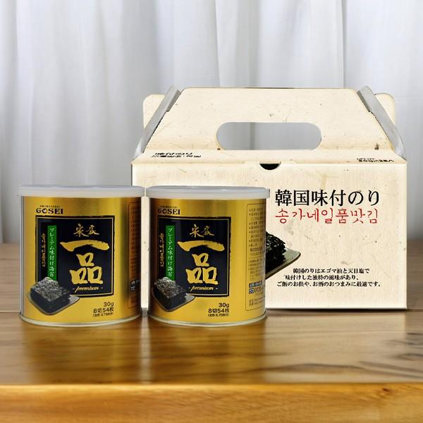 名称一品味付け海苔原材料名乾のり、なたね油、えごま油、食塩(天日塩) 内容量54枚×2賞味期限別途記載保存方法直射日光、高温多湿をさけて保存してください。原産国名韓国広告文責韓国市場特徴宋家一品のりはエゴマ油と天日塩で味付けした独特の風味が...