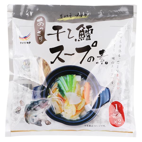 製品名 干し鱈スープの素重量、数量 総量　65.2ｇ（干し鱈20g×2食、粉末スープ12.6g×2食分）主原料 干し鱈：すけそう鱈（中国製造） 粉末スープ（海鮮スープの素）：あさりダシダの素（食塩、マルトデキストリン、あさりエキス）（韓国製...