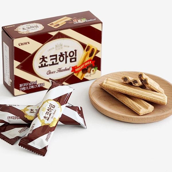 製品名 [クラウン]チョコハイム 47g食品類型 韓国お菓子類製造会社名 クラウン内容量 47g主原料 小麦粉、加工油、白砂糖、乳清粉末、混合粉乳、乳糖、ヘーゼルナッツペースト、ココア混合粉末、ココアミックス、ショートニング、とうもろこし胚...