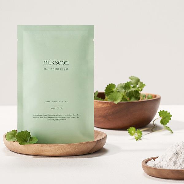 名称 [mixsoon]グリーン CICA モデリングパック内容量 30gx5個入原産国名 韓国特徴 おうちでエステ気分。皮膚の水分を補い保ちます。使用方法 1.洗顔：きれいに洗顔した後、トナーで肌の目を整えてください。2.パック塗り：パウ...