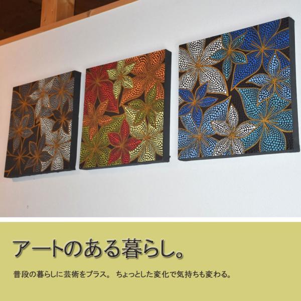 BALI ドットアート プルメリア 40×40cm バリ絵画 バリ アートパネル