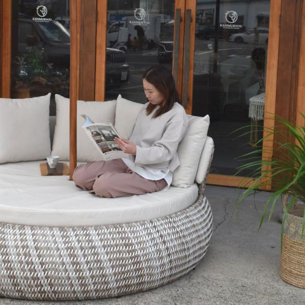 シンセティックラタン パラソルリゾートデイベッド デイベッド ソファ