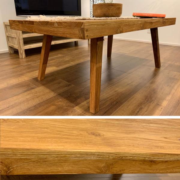 チーク無垢材フレンチローテーブル[ナチュラルAW] おしゃれ 木 120cm