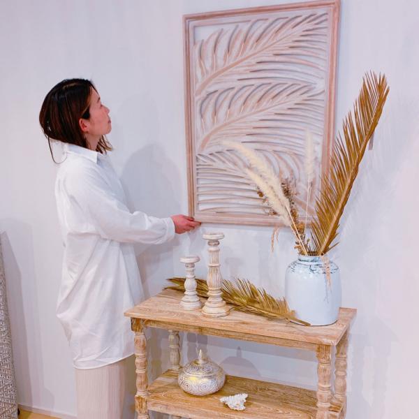 パームリーフレリーフ 60×80cmレリーフ アジアン パネル 壁飾り パームリーフレリーフ 60×80cmレリーフ アジアン パネル 壁飾り