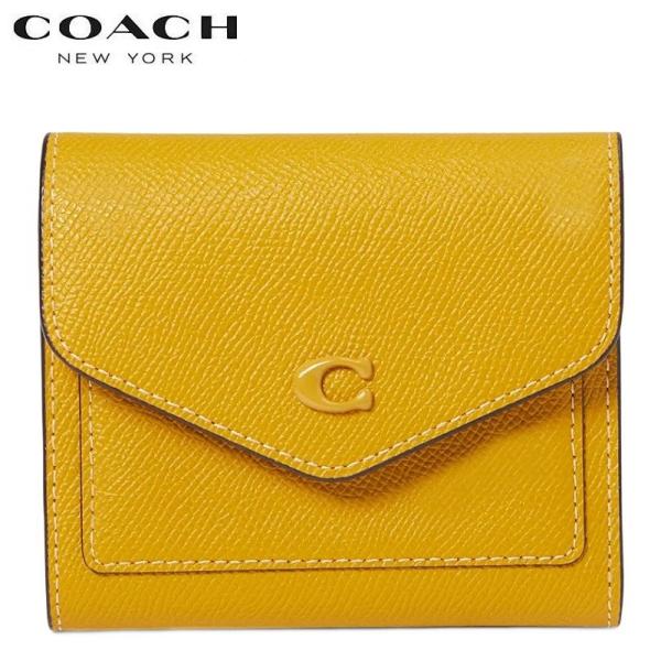 COACH コーチ ミニ財布 二つ折り財布 金運をもたらす黄色の COACH コーチ ミニ財布 二つ折り財布 金運をもたらす黄色の