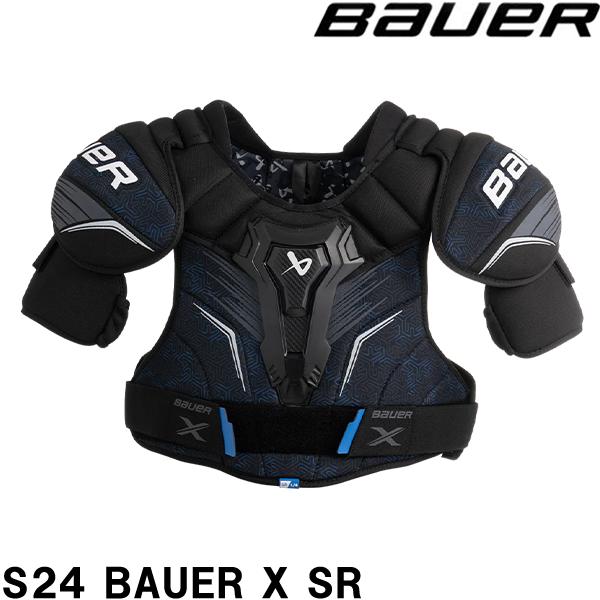■BAUER（バウアー）ショルダー　S24　BAUER　X　Senior●レクリエーションレベルのプレーヤー向けに作られた BAUER X ショルダー パッドは、あらゆるシフト中にしっかりと保護されながらも機敏な動きを維持できるように設計さ...