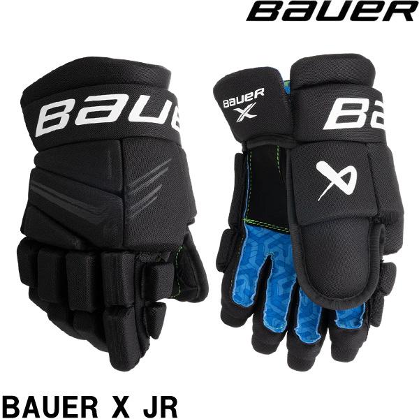 ■BAUER（バウアー）グローブ　S24　BAUER　X　Juniorゲーム初心者やレクリエーションプレイヤー向けに作られた BAUER X グローブは、プロにヒントを得たデザインと理想的な衝撃保護が特徴。●MDフォームとPEインサート●T...