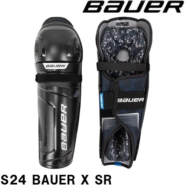 ■BAUER（バウアー）シンガード　S24　BAUER　X　Seniorレクリエーションレベルのプレーヤー向けに設計された BAUER X シンガードは、パックやその他の衝撃から下肢を保護すると同時に、3 つの期間すべてで着用できるほど快適...