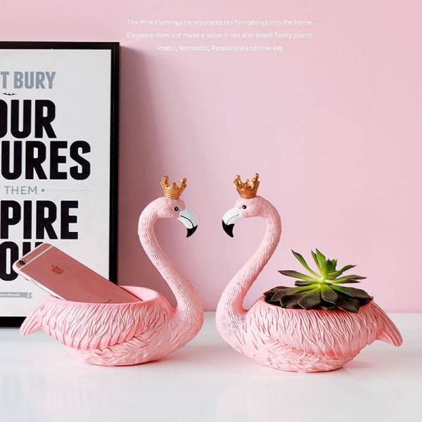 置物 小物入れフラミンゴ トレー キーボックス 鍵 リモコン 収納