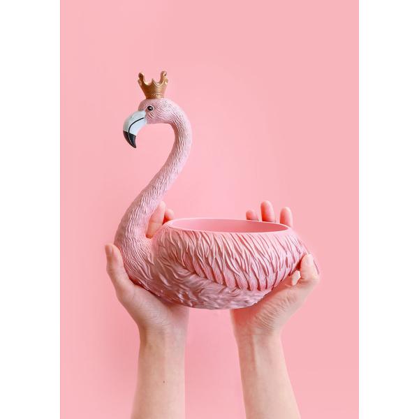 王冠フラミンゴ小物入れ★レア物 置物 小物入れフラミンゴ トレー キーボックス 鍵 リモコン 収納