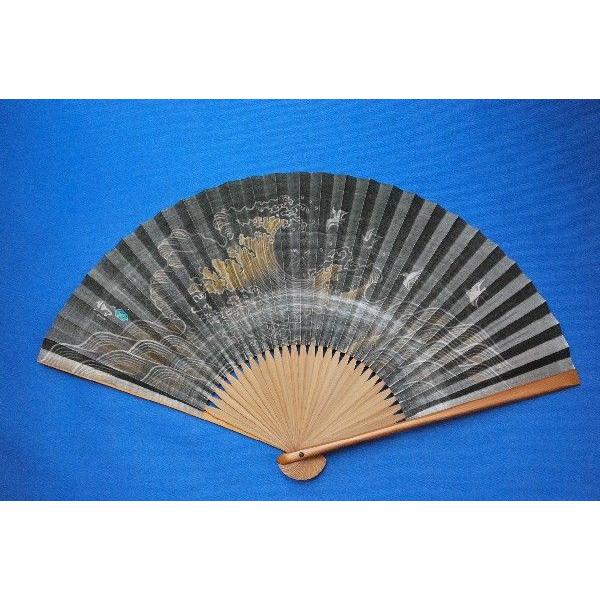 京風庵大むら 紳士用 七寸五分 和紙京扇子 波千鳥 : 加納屋北岸