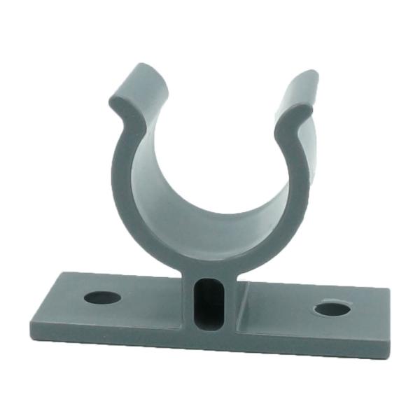 ・規格：VP用・サイズ：20Ａ・材質：塩ビ・パイプの付け外しがしやすいVP20パイプを壁面に沿って固定するための部品です。パイプホルダー直下に支えがあるショートタイプで、壁とパイプの隙間を最小に取り付けられます。限られたスペースや壁に密着さ...