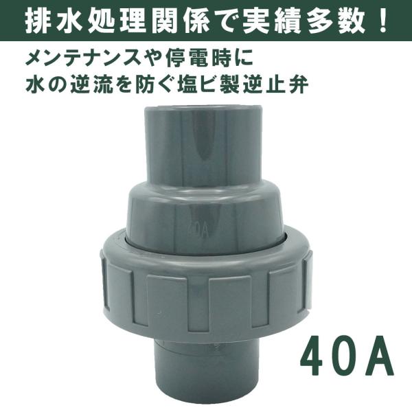 関西化工 逆止弁 ポンプ チャッキ弁 逆流防止 コンパクトスウィングチェックバルブ 40A
