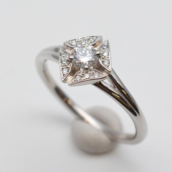 オリジナルジュエリー K18YG/D0.26ct スマイル ダイヤモンドリング