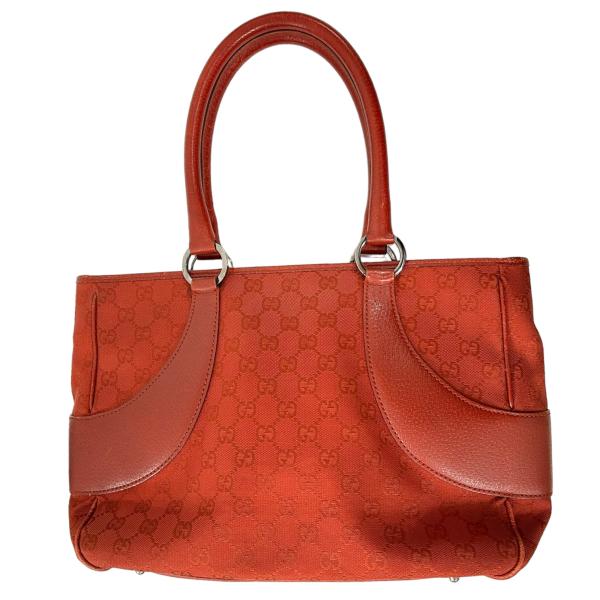 GUCCI GG　バッグ トート GUCCI グッチ トートバッグ GGキャンバス レザー レッド グレー