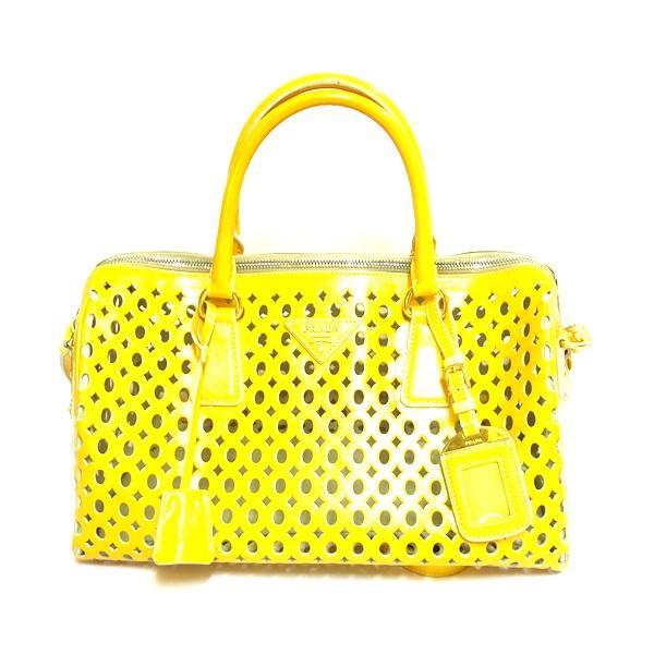 PRADA プラダ パテントレザー 2WAY ショルダーバッグ ハンドバッグ 