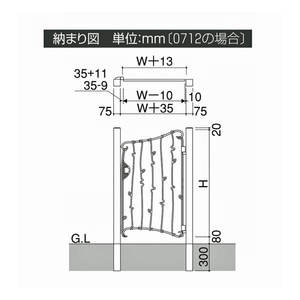 門扉 プロヴァンス門扉 片開き 住宅設備 門柱タイプ 0612 7型 門柱タイプ 7型 三協立山アルミ 地域限定送料無料 扉幅60cm 高さ1cm 1460 エクステリア関東 外構 門扉通販