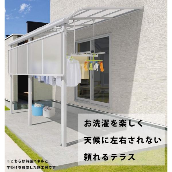 超新作 テラス屋根 ベランダ 屋根 雨よけ 三協アルミ 1階用 2 5間 5尺標準納まり アール型 熱線遮断ポリカーボネート レボリューa Tr1na型 地域限定送料無料 送料無料一番
