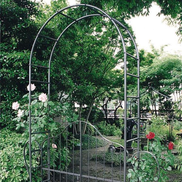 ガーデンアーチ＆ゲートセット 両開き門扉 ガーデンアーチ ローズアーチ ガーデンアーチ アイアン バラアーチ 園芸 バラ アーチ パーゴラ