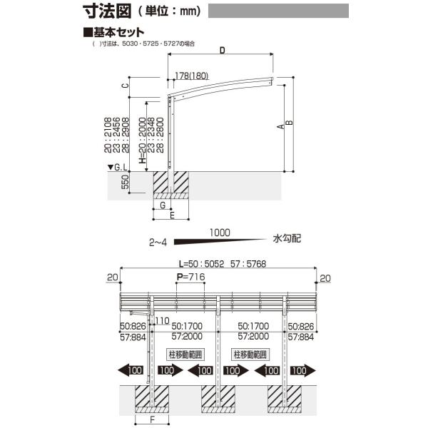 税込 のカーポート 1台用 積雪対応 25 57 標準柱 ポリカ仕様 関東地域限定送料無料 最新な の