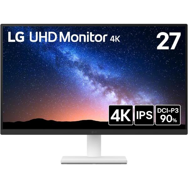 他サイト： LG モニター ディスプレイ 27US500-W 27インチ 4K 3840×2160 IPS 約10.7億色表示 (8bit+FRC) DCI-P3 90% HDR アンチグレア HDMI ×2 DisplayPortの商品画像