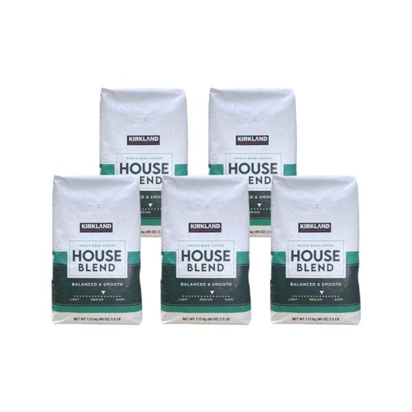 KIRKLAND(カークランド) シグネチャー ハウスブレンド コーヒー (豆) 1.13kg コストコ ×5パック まとめ買い