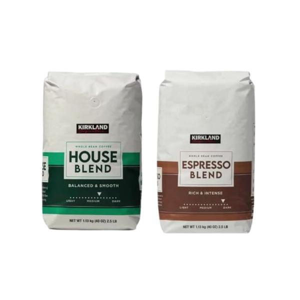 KIRKLAND(カークランド) シグネチャー ハウスブレンド ＆ エスプレッソブレンド コーヒー (豆) 1.13kg コストコ セット 大容量
