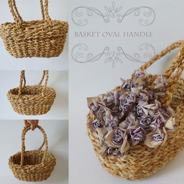 優しい色合いの収納小物♪インテリア・収納・ギフトボックスなど実用的なサイズをとりそろえました。絶妙な色合いが乙女心をくすぐります♪ [お届け]　2営業日以内に発送いたします。 [商品内容]　バスケット　オーバルハンドル[大きさ]　  巾28...