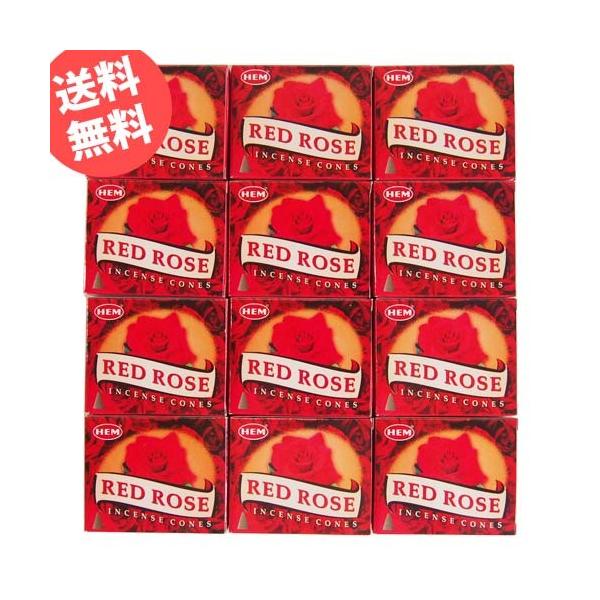濃厚なバラの香りのお香です。コチラはお得な12個セットです。コーンタイプは香りが強く、短時間で香りが広がります。HEM（ヘム）はインドのムンバイに本社を構える、日本でもシェアＮｏ.1を誇るお香のトップブランドです。※送料無料商品以外の他の商...
