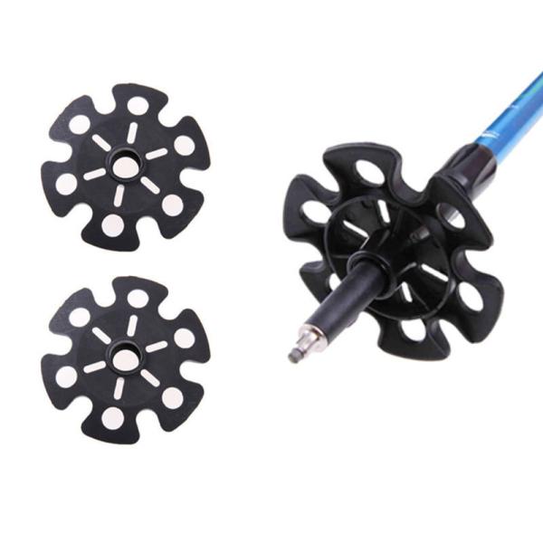 【メール便/定形外で送料無料】 バスケット 2個セット トレッキングポール ウォーキングポール キャップ スティック用 登山用 杖 スキーポール 交換用 ブラック