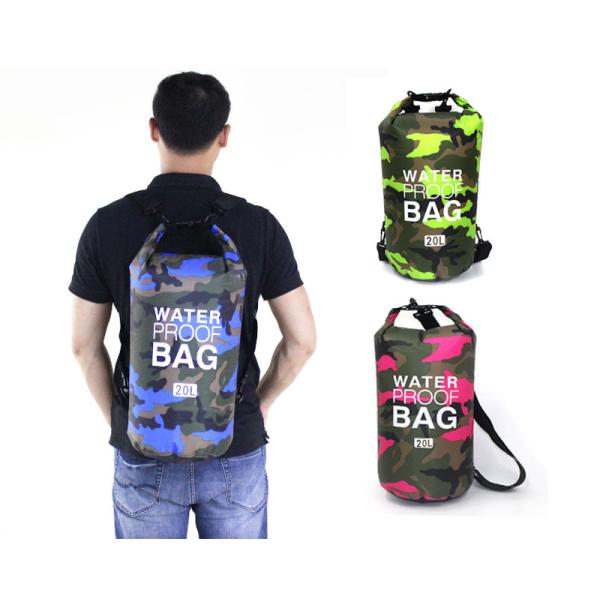 【メール便/定形外送料無料】20L 迷彩 ドライバッグ 完全防水バック リュック 水遊び 救助 釣り ショルダーバッグ 防水 ショルダーメンズ バッグ