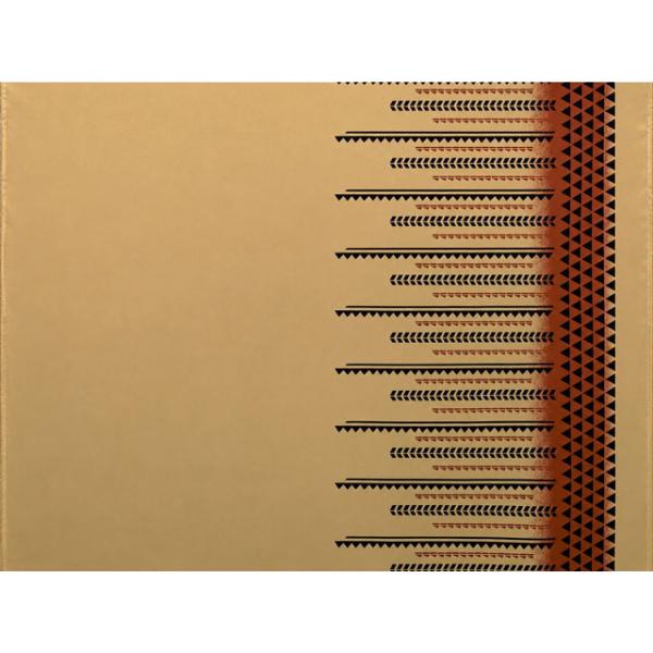 ハワイアンファブリック綿ポリ 裾柄/ブラウン/古典/生地薄め/LW-25-1016/HFN773