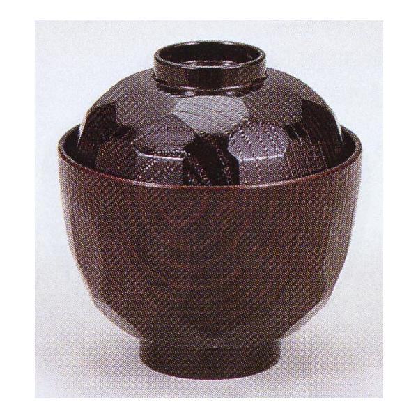 お椀 汁椀 味噌汁椀 お吸い物 3．2寸 亀甲小吸物椀　溜内黒