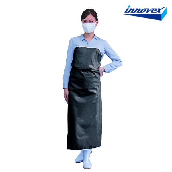 【商品名】ワンタッチ前掛 B型 紺【商品特長】・ワンタッチ脱着タイプ・紐を使用しないため、長時間作業でも肩への負荷軽減・防水生地のため水を使う作業現場でも安心です【商品仕様】カラー：紺サイズ：フリー（総丈113cm、バンド上25cm、バンド...