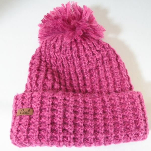 COAL �R�[�� �j�b�g�L���b�v �r�[�j�[ �X�q The Kate Waffle Knit Pom Beanie �P�C�g �t�N�V�A