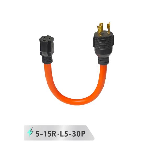 Kareyou 発電機コード アダプタ RV ツイストロック L5-30P〜5-15R 電圧100-240V RVピグテール電源30A 家庭用 業務用